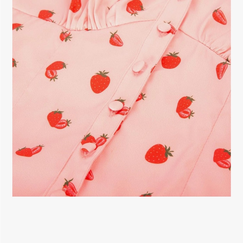 Strawberry 🍓 Pink Puff Sleeves top - Picture 4 of 7